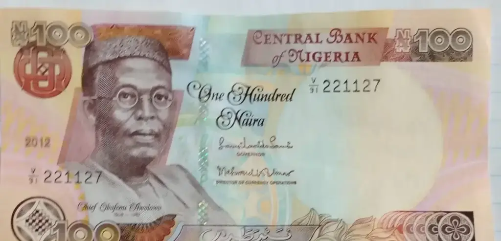 Un billet nigérian de 100 nairas