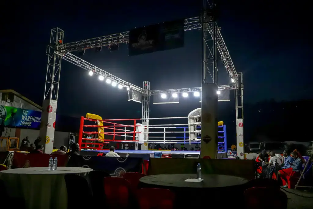 Un ring de la Fédération ougandaise de boxe