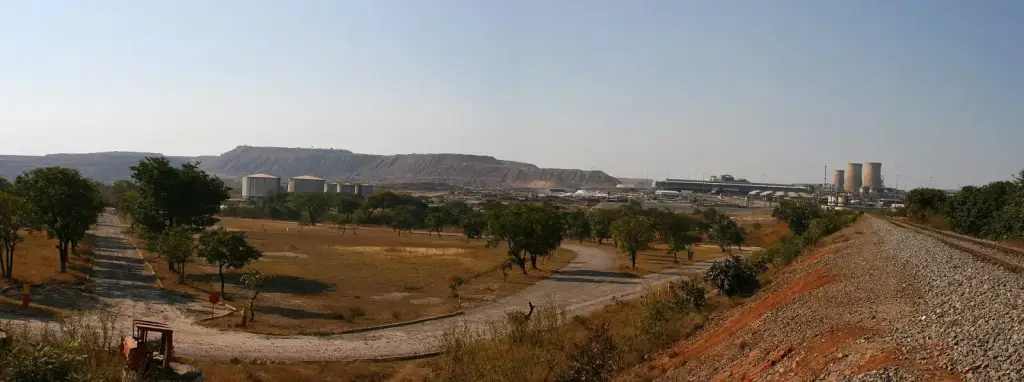 Vue panoramique de la mine de cuivre de Nchanga près de Chingola en Zambie en 2008